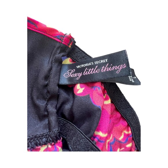 Victoria's Secret Negligee Slip‎ Lingerie Top Black Floral Satin Lace L - Picture 6 of 11